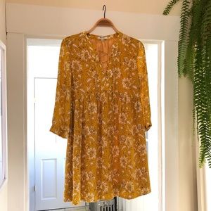 Madewell Silk Lace Up Long Sleeve Dress